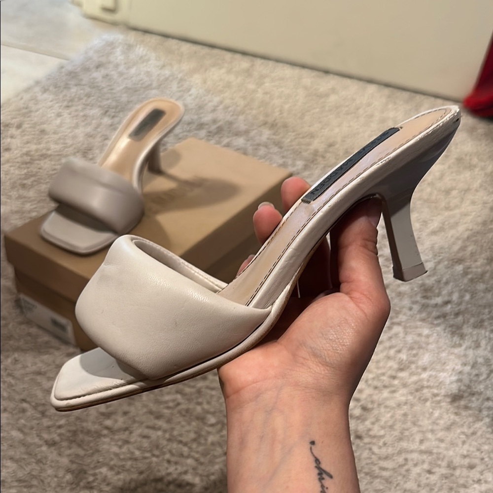 Steve Madden Cream Heels with Stiletto Design